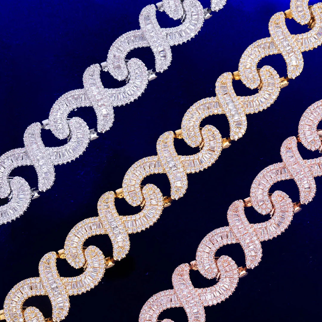 DUBSS - Iced Out Spring Clasp Baguette Infinity Chain