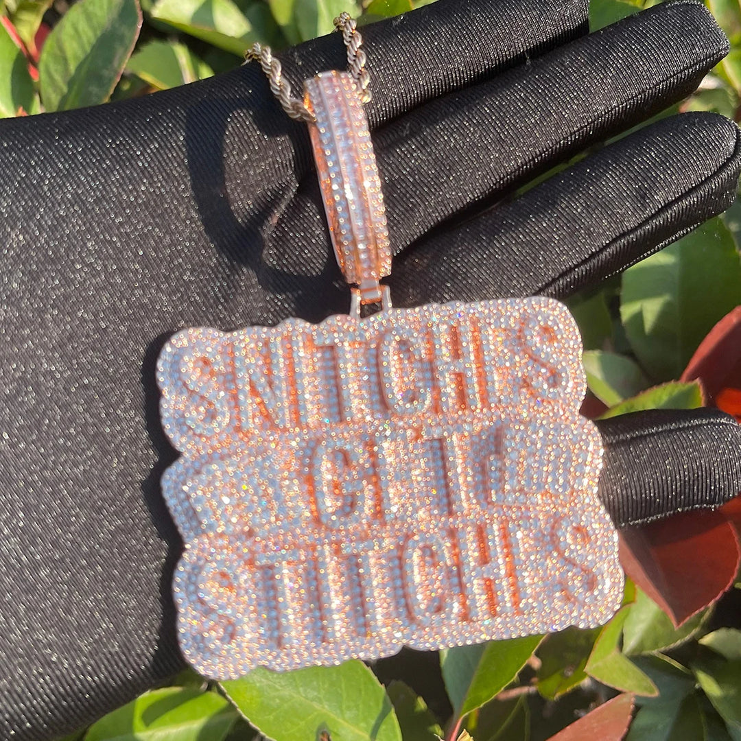 DUBSS - Iced Out Snitches Get Stitches Pendant