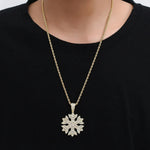 Load image into Gallery viewer, DUBSS - Iced Out Baguette Snow Flower Pendant
