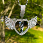 Load image into Gallery viewer, DUBSS - Custom Angel Wing Rotating Heart Photo Pendant
