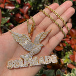 Load image into Gallery viewer, DUBSS - Iced Out Self Made Peace Dove Pendant
