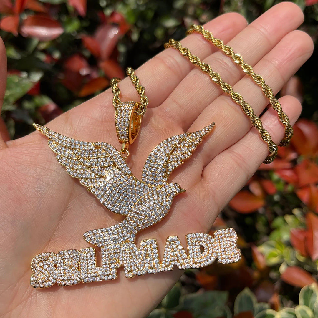 DUBSS - Iced Out Self Made Peace Dove Pendant