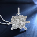 Load image into Gallery viewer, DUBSS - Iced Out Hustle Luck Necklace
