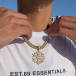 Load image into Gallery viewer, DUBSS - Iced Out Baguette Snow Flower Pendant
