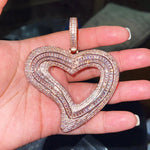 Load image into Gallery viewer, DUBSS - Iced Out Tilted Heart Pendant
