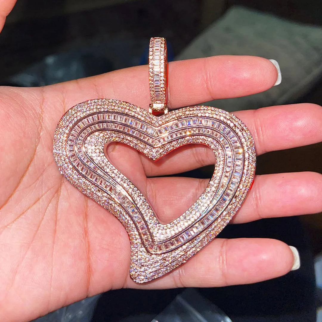 DUBSS - Iced Out Tilted Heart Pendant