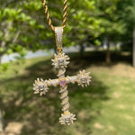 Load image into Gallery viewer, DUBSS - Iced Out Geared Cross Pendant
