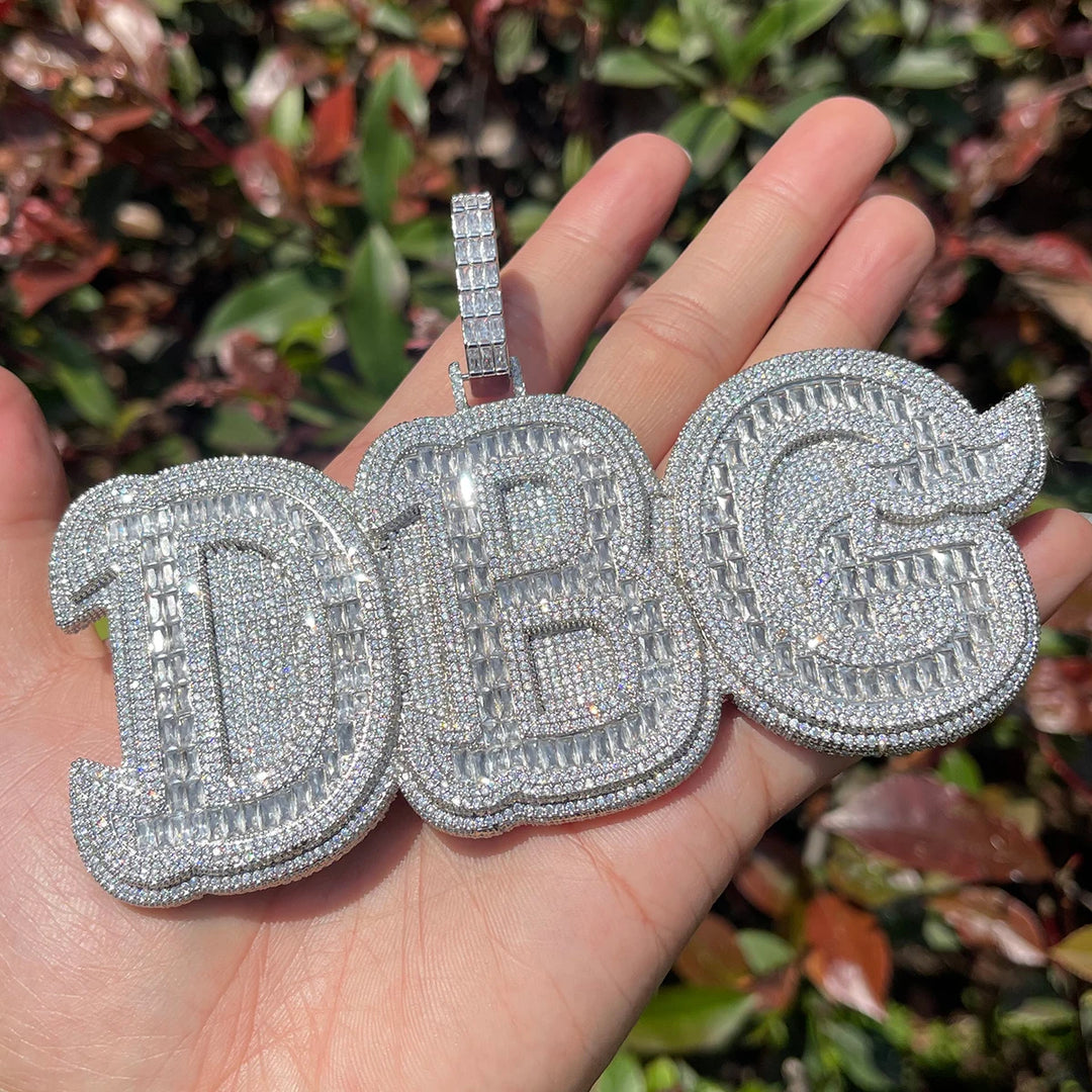 DUBSS - Custom Filled Baguette Letter Pendant