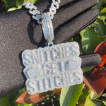 Load image into Gallery viewer, DUBSS - Iced Out Snitches Get Stitches Pendant
