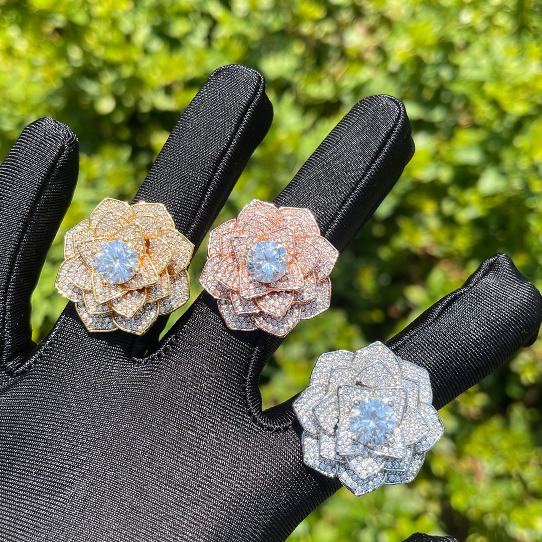 DUBSS - Iced Out Rose Flower Ring