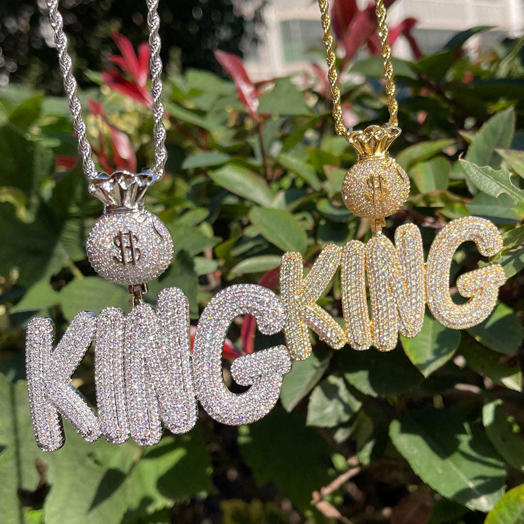 DUBSS - Iced Out Money Bag Letter Pendant