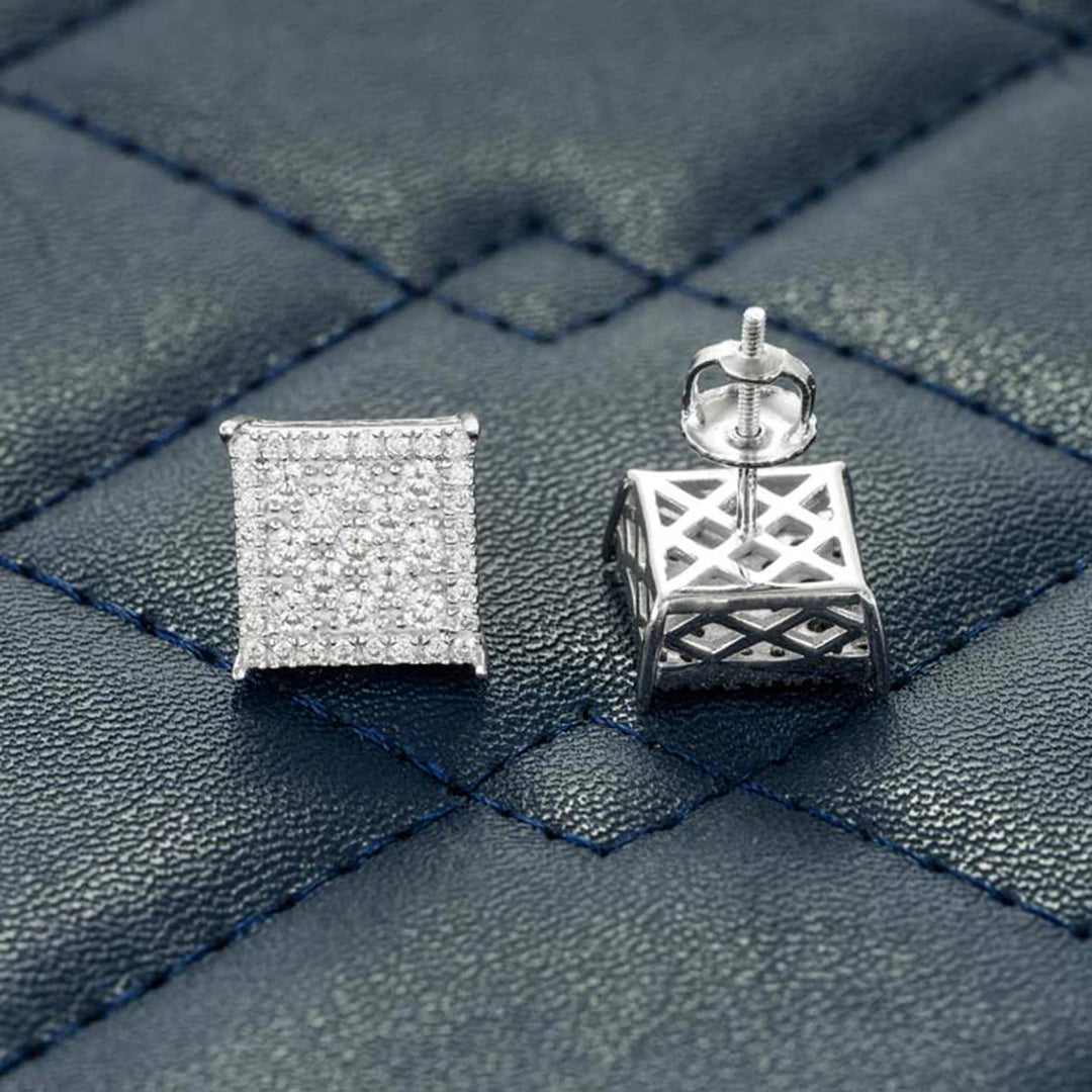 DUBSS - 12mm Iced Square Cluster Earrings