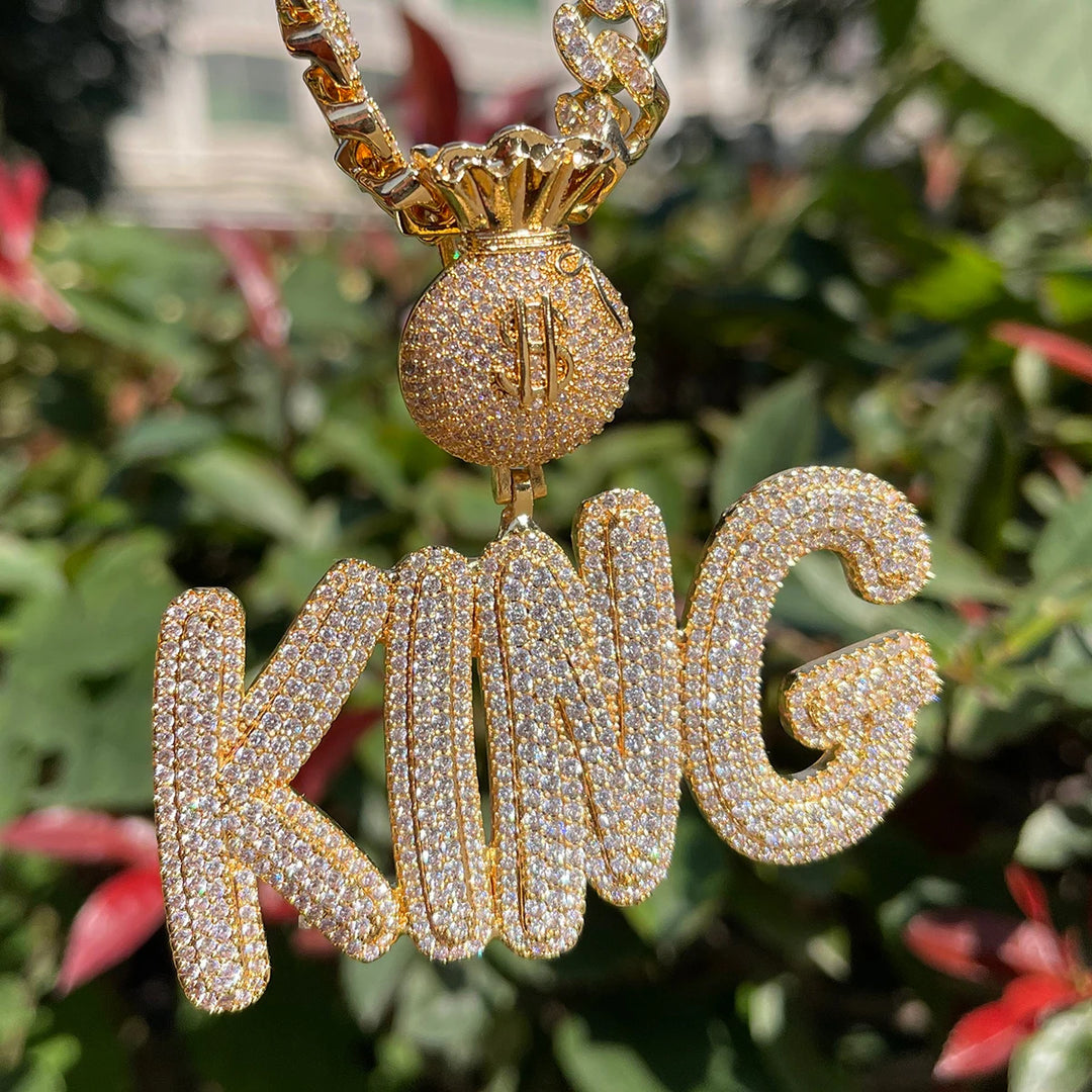 DUBSS - Iced Out Money Bag Letter Pendant