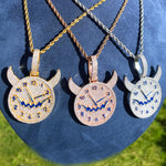 Load image into Gallery viewer, DUBSS - Iced Out Evil Clock Pendant
