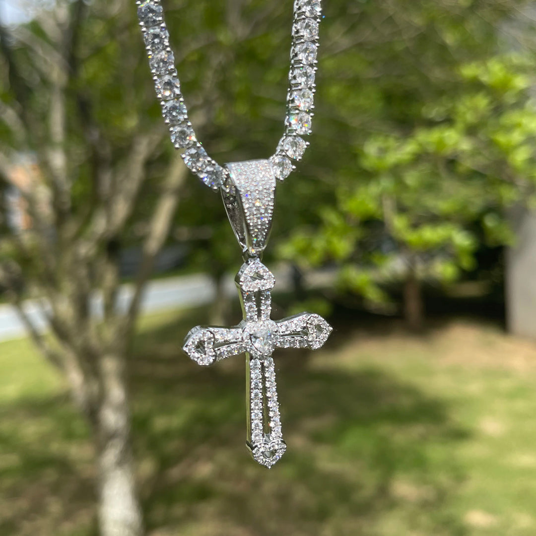 DUBSS - Iced Out Cross Heart Pendant