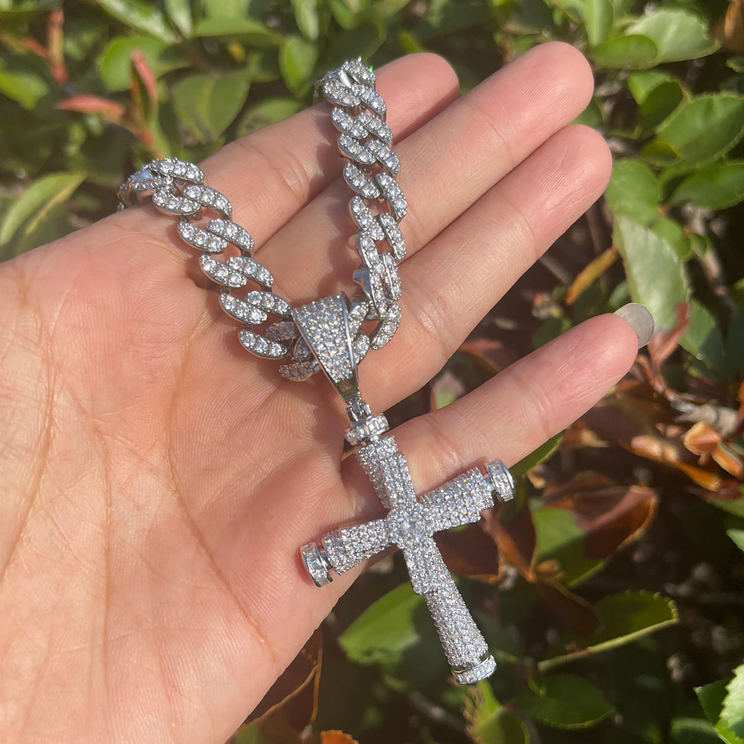 DUBSS - Iced Out Middle Aged Cross Pendant