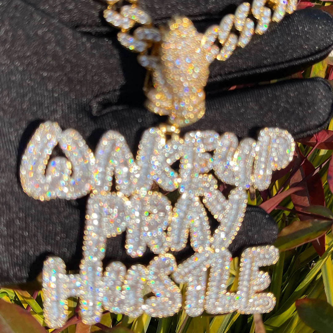 DUBSS - Iced Out Wake Up Pray Hustle Pendant