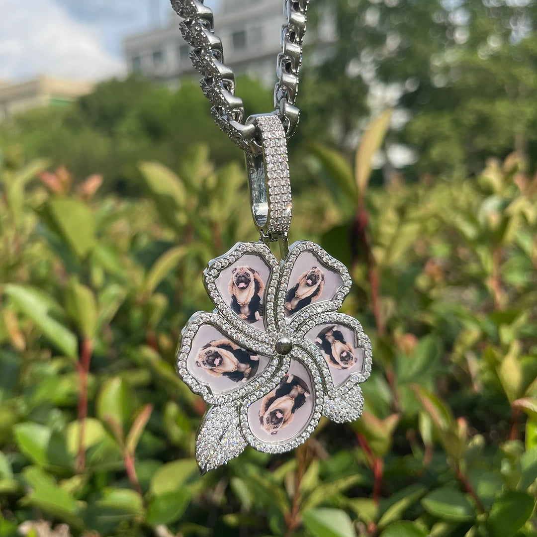 DUBSS - Iced Out Custom Flower Photo Pendant