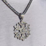 Load image into Gallery viewer, DUBSS - Iced Out Baguette Snow Flower Pendant
