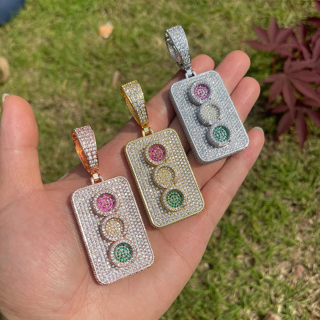 DUBSS - Iced Out Traffic Light Pendant