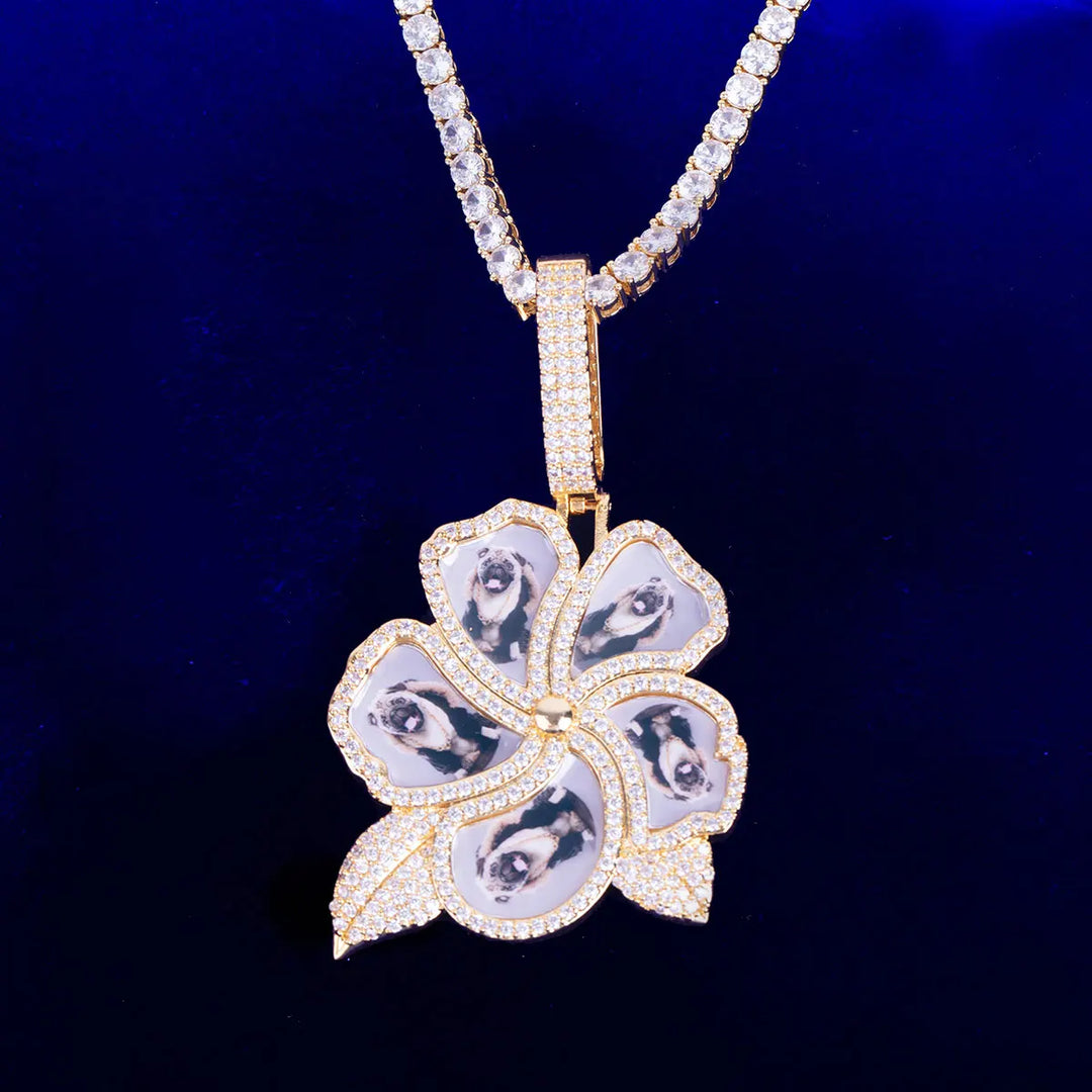 DUBSS - Iced Out Custom Flower Photo Pendant