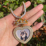 Load image into Gallery viewer, DUBSS - Custom Heart Crown Bail Photo Pendant
