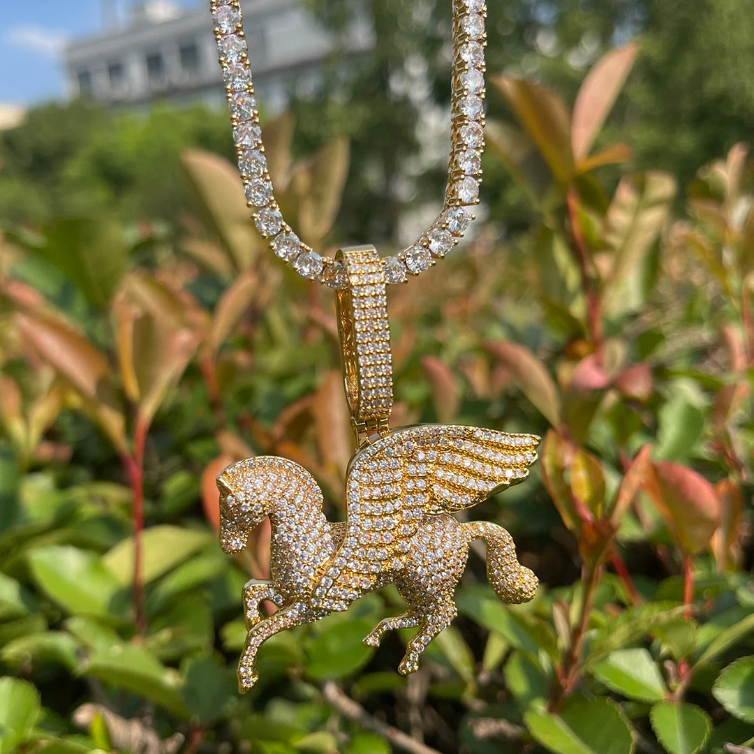 DUBSS - Iced Out Wing Horse Pendant