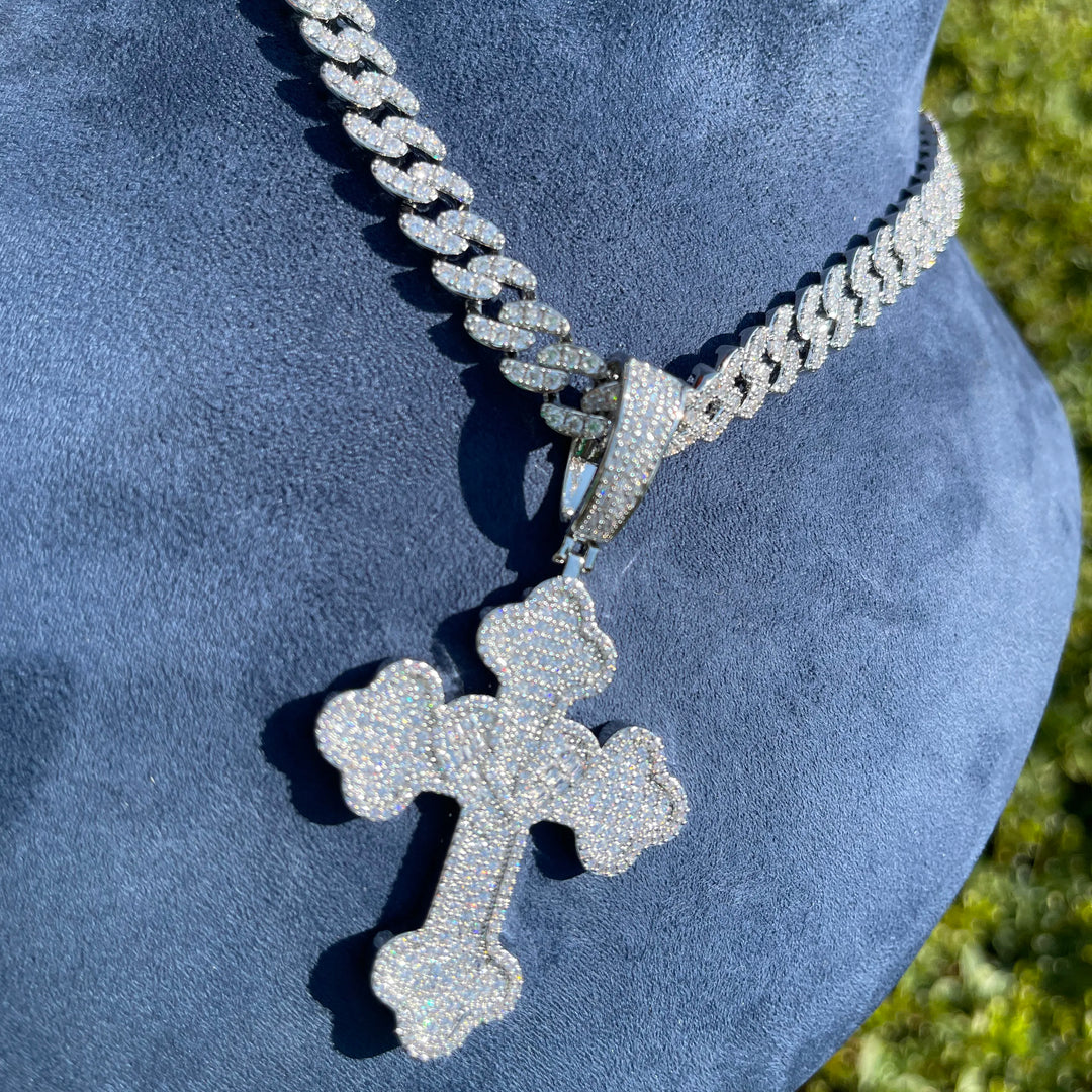 DUBSS - Iced Out Heart Cross Pendant