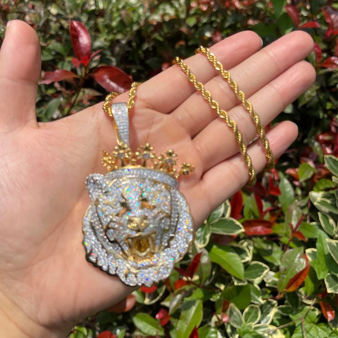 DUBSS - Iced Out Lion Crown Pendant