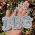 Load image into Gallery viewer, DUBSS - Custom Filled Baguette Letter Pendant
