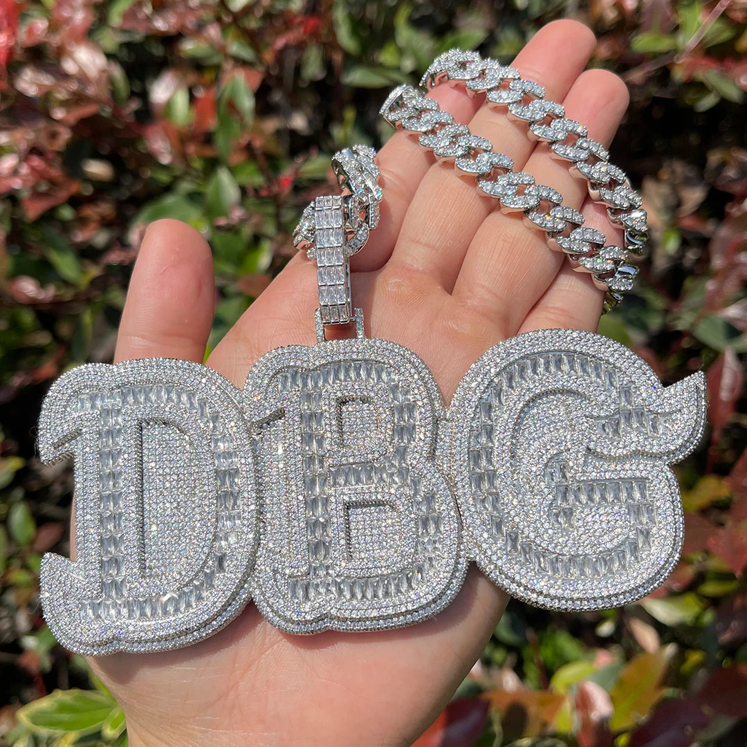 DUBSS - Custom Filled Baguette Letter Pendant