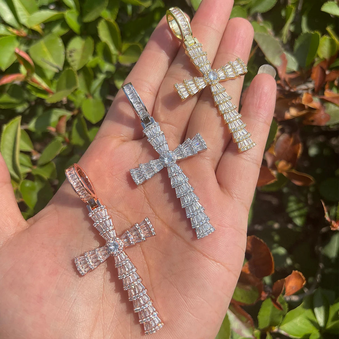 DUBSS - Iced Out Middle Aged Cross Pendant