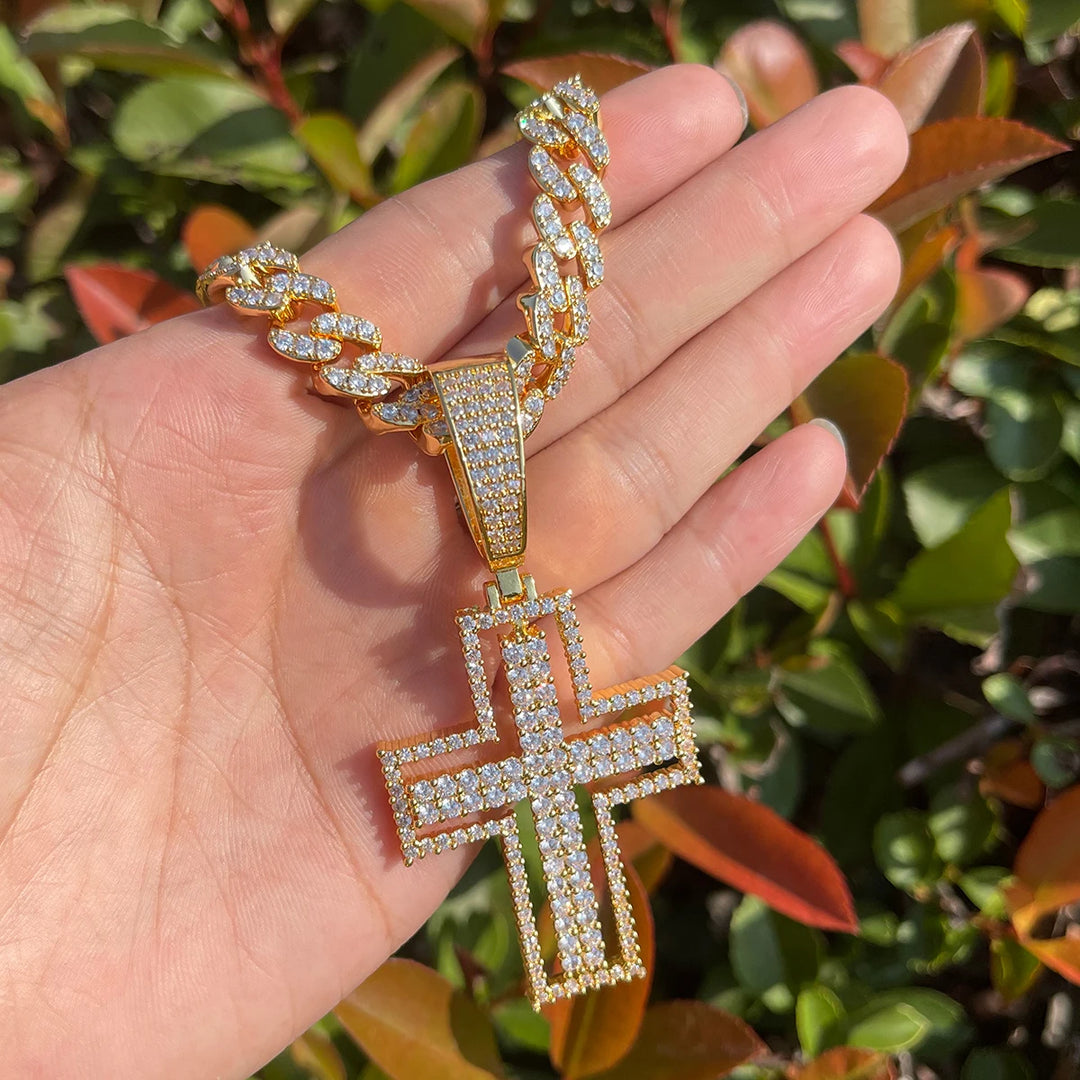 DUBSS - Iced Out Hollow Cross Pendant