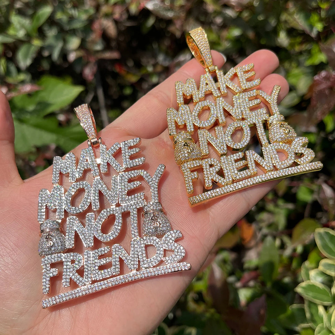 DUBSS - Iced Out Make Money Not Friends Pendant