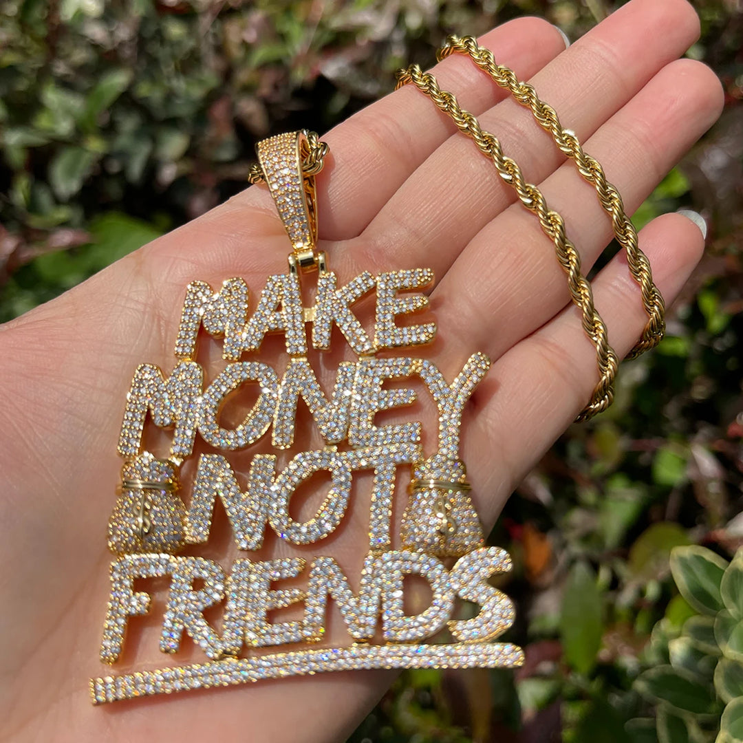 DUBSS - Iced Out Make Money Not Friends Pendant