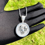 Load image into Gallery viewer, DUBSS - Iced Out Skull Circle Pendant
